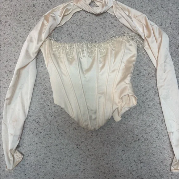 House of CB Ivory Beaded Strapless Corset Top - Picture 6 of 6